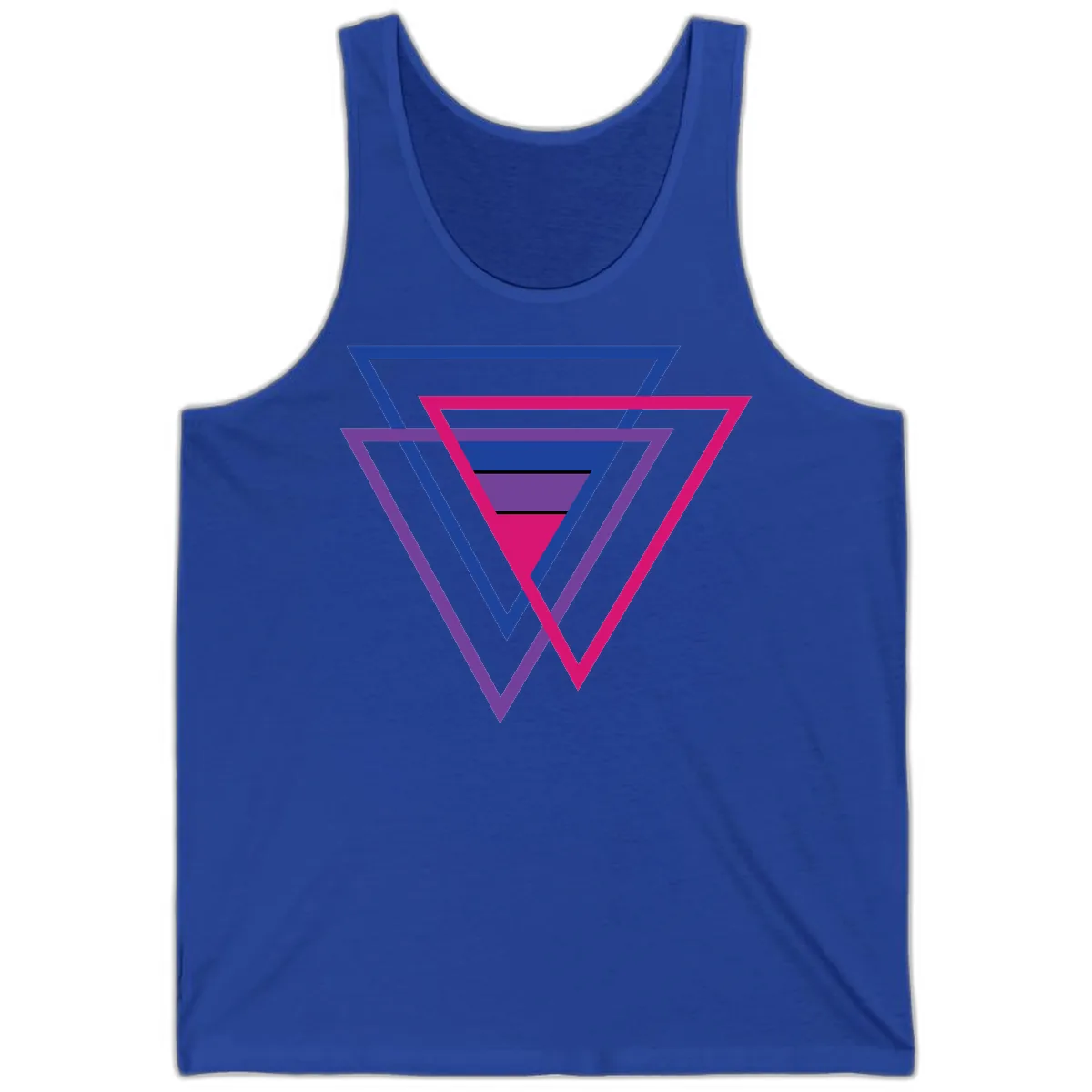 Nested Triangles Pride Tank in True Royal