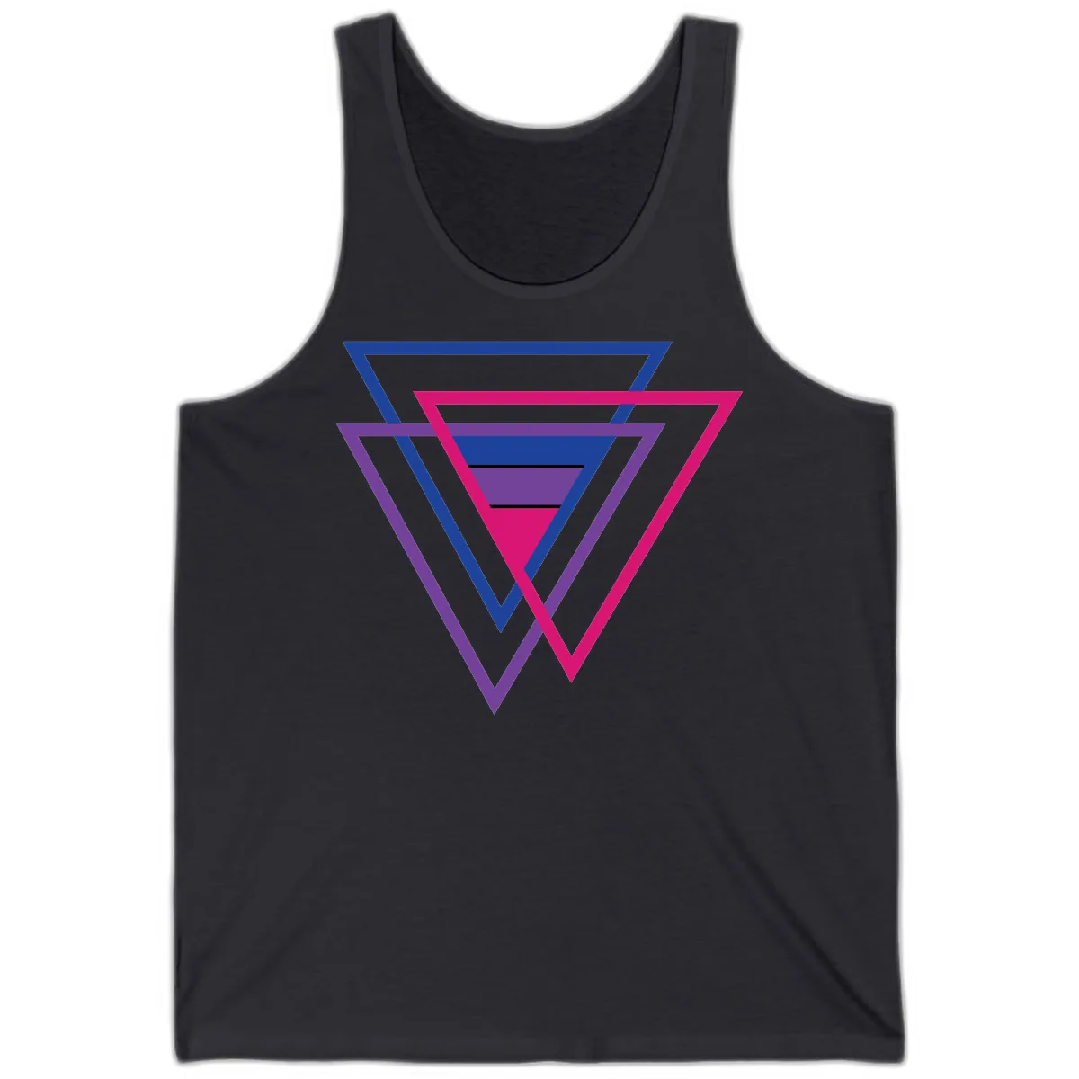 Nested Triangles Pride Tank in Dark Grey