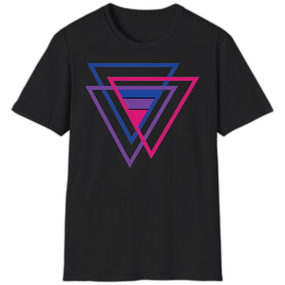 Nested Triangles Pride T-Shirt in Black