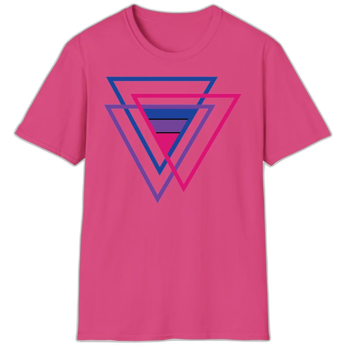 Nested Triangles Pride T-Shirt in Heliconia