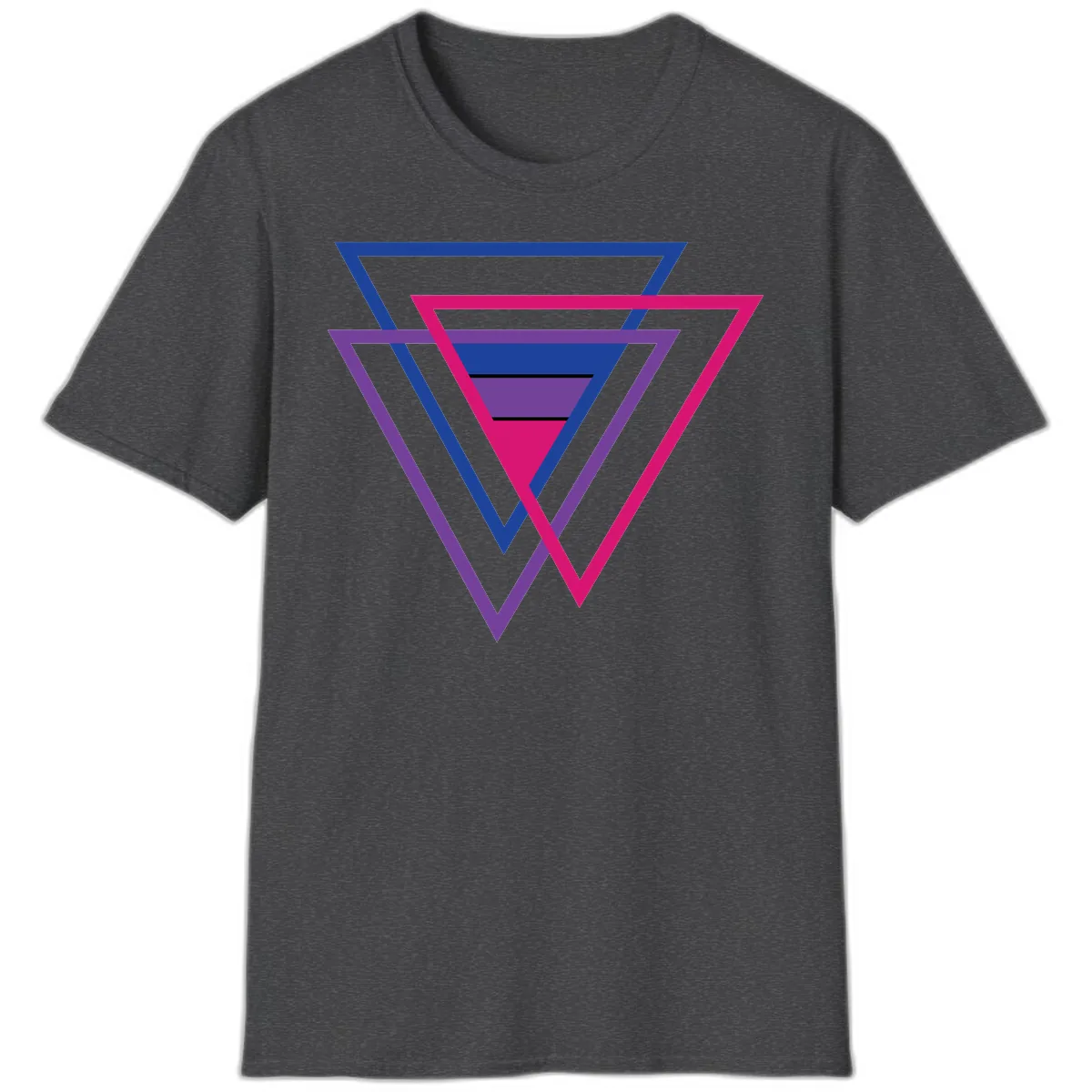 Nested Triangles Pride T-Shirt in Dark Heather