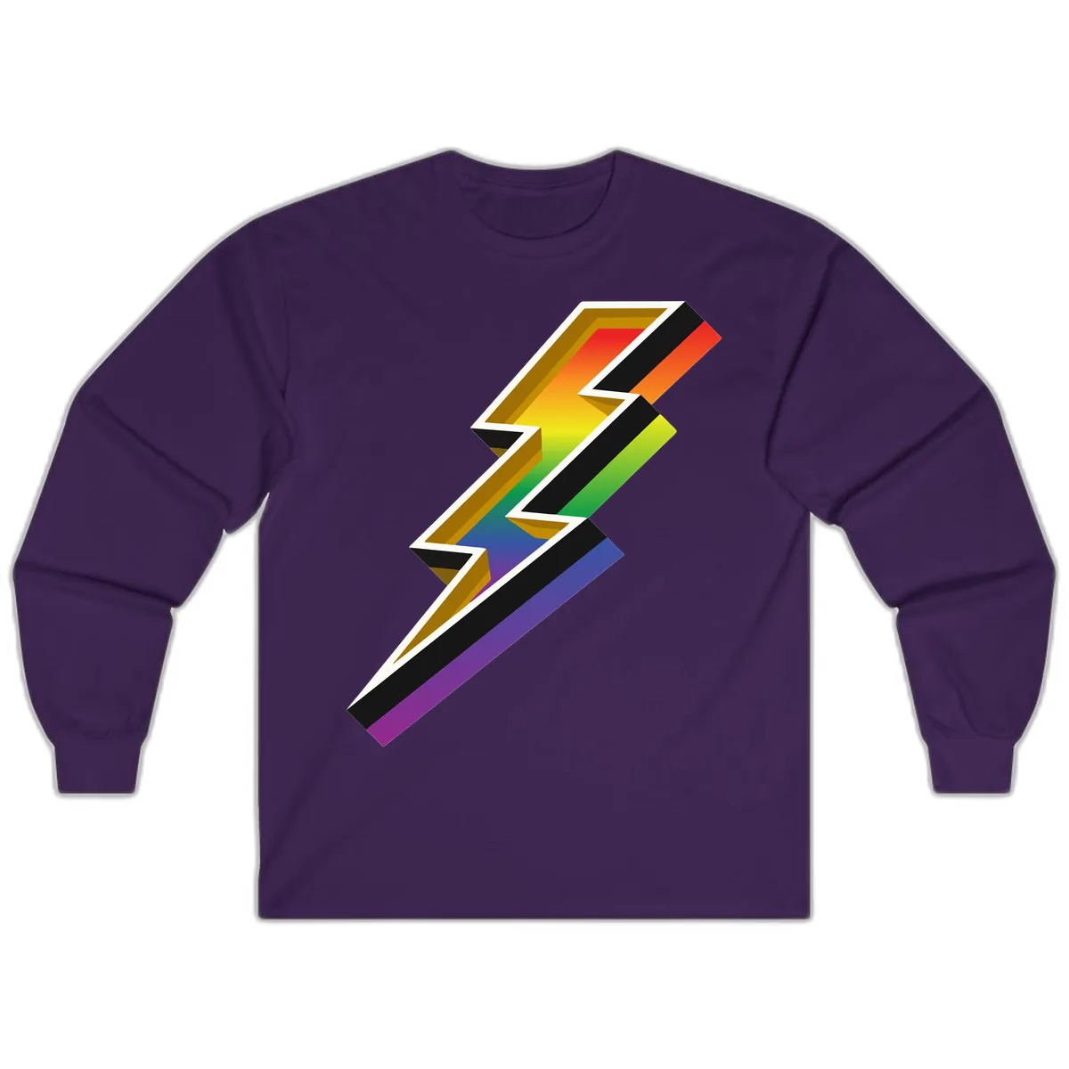 Rainbow Lightning Pride Bolt Long Sleeve in Purple