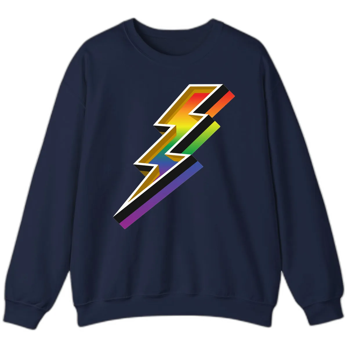 Rainbow Lightning Pride Bolt Sweatshirt in Navy