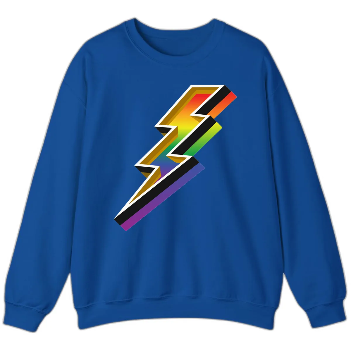 Rainbow Lightning Pride Bolt Sweatshirt in Royal