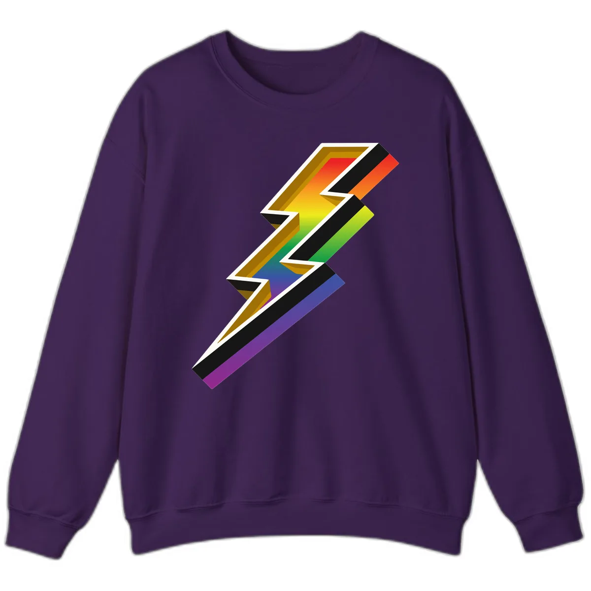 Rainbow Lightning Pride Bolt Sweatshirt in Purple