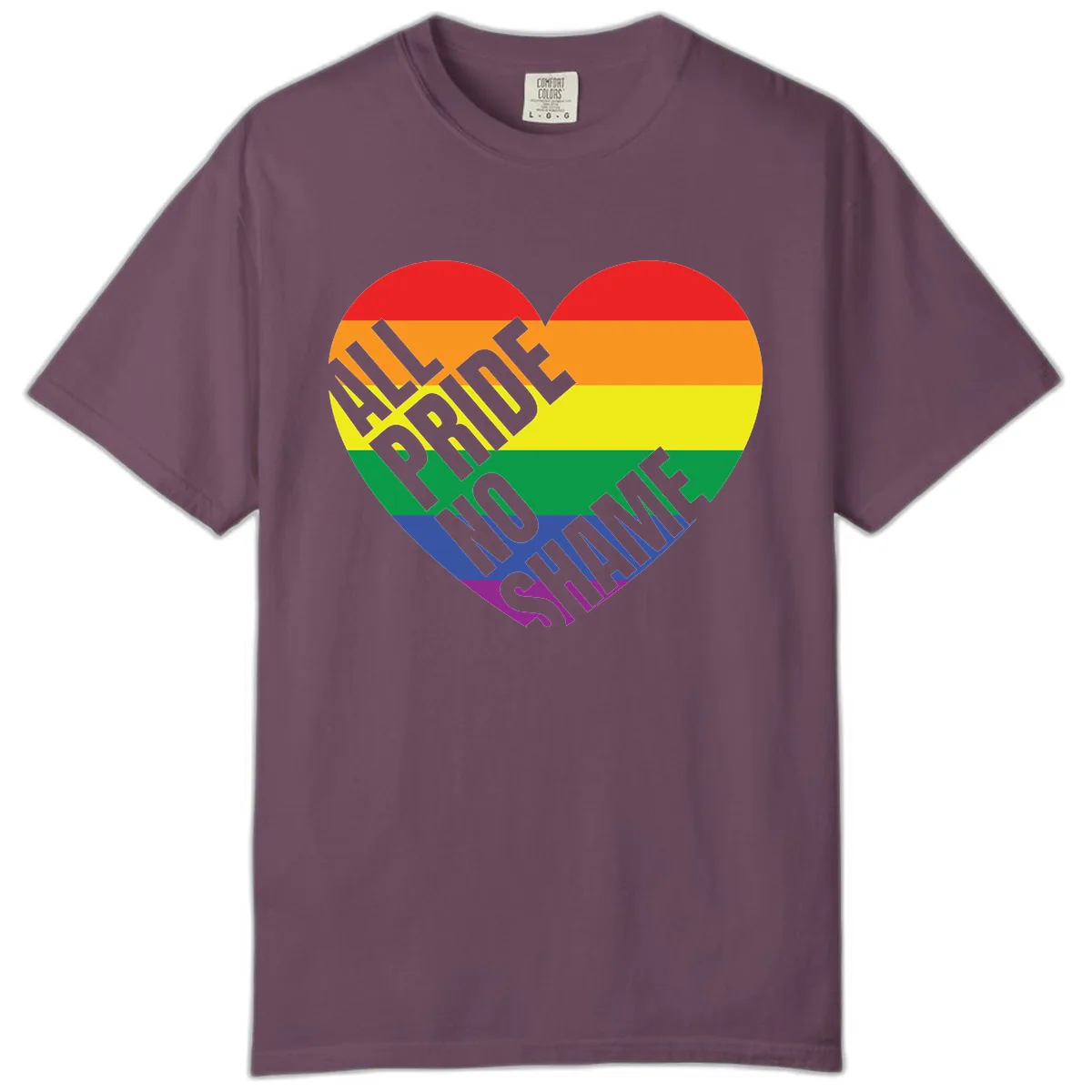 Love Is Love Rainbow Pride Heart Comfort Color in Berry