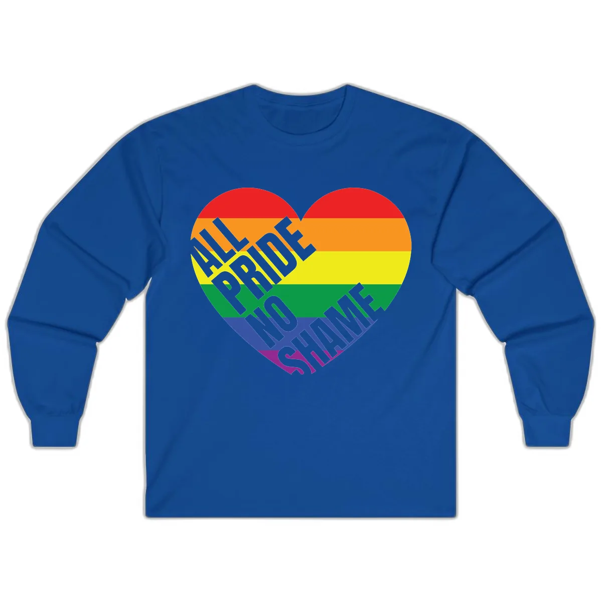 Love Is Love Rainbow Pride Heart Long Sleeve in Royal
