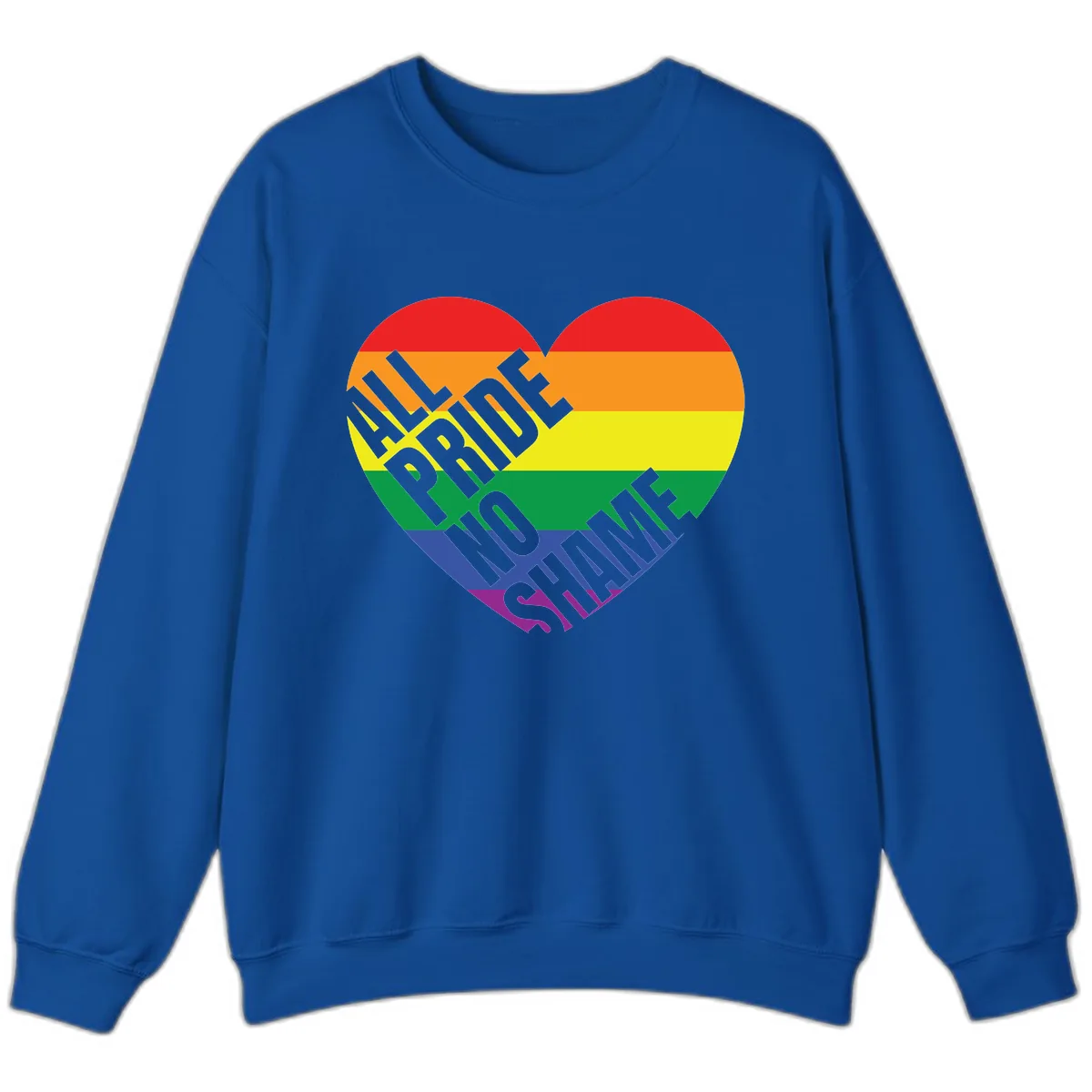 Love Is Love Rainbow Pride Heart Sweatshirt in Royal