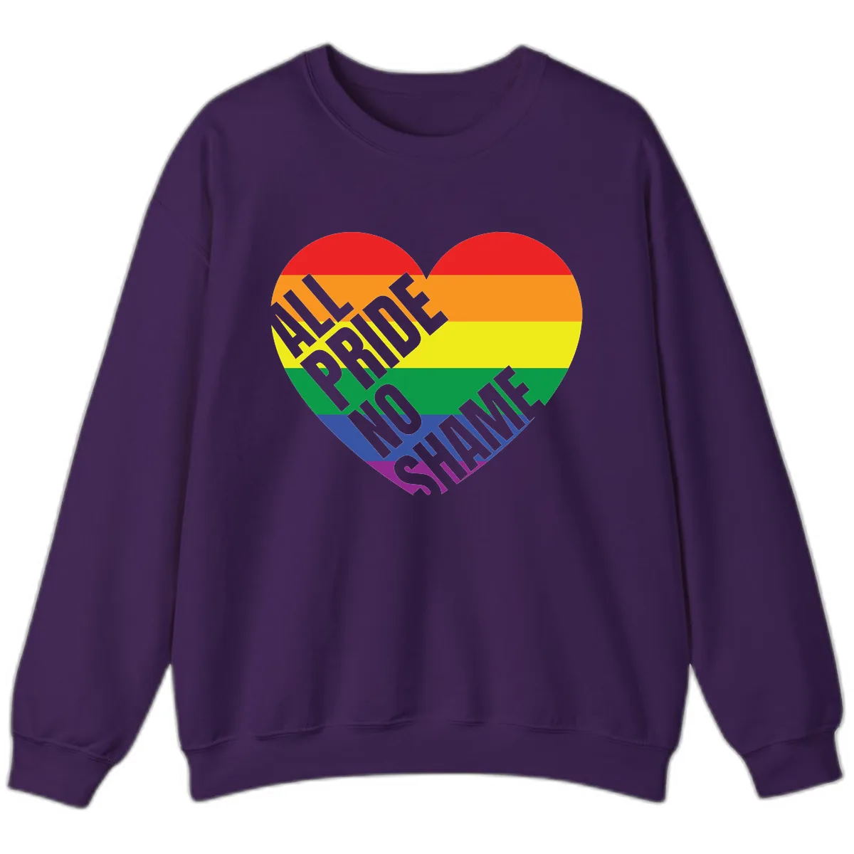 Love Is Love Rainbow Pride Heart Sweatshirt in Purple