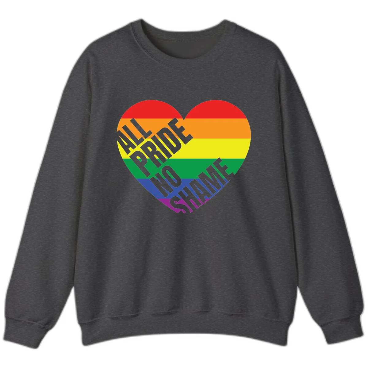 Love Is Love Rainbow Pride Heart Sweatshirt in Dark Heather