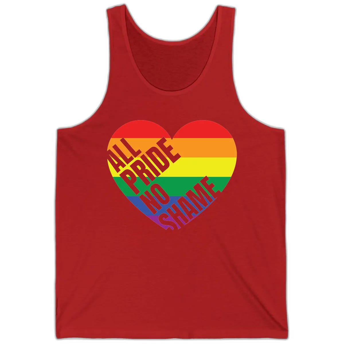 Love Is Love Rainbow Pride Heart Tank in Red