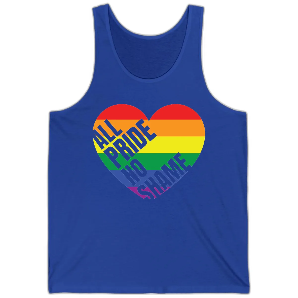 Love Is Love Rainbow Pride Heart Tank in True Royal