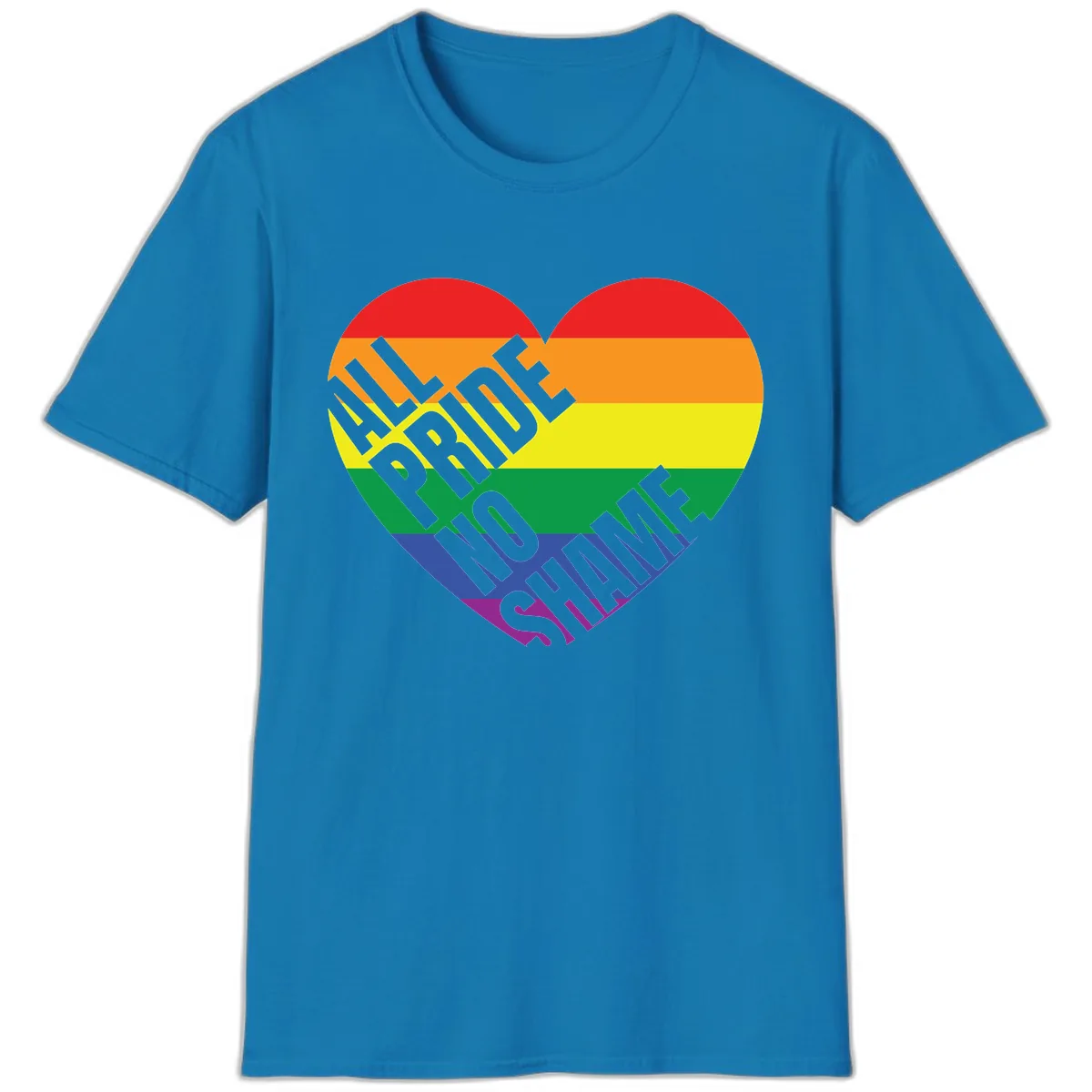 Love Is Love Rainbow Pride Heart T-Shirt in Sapphire