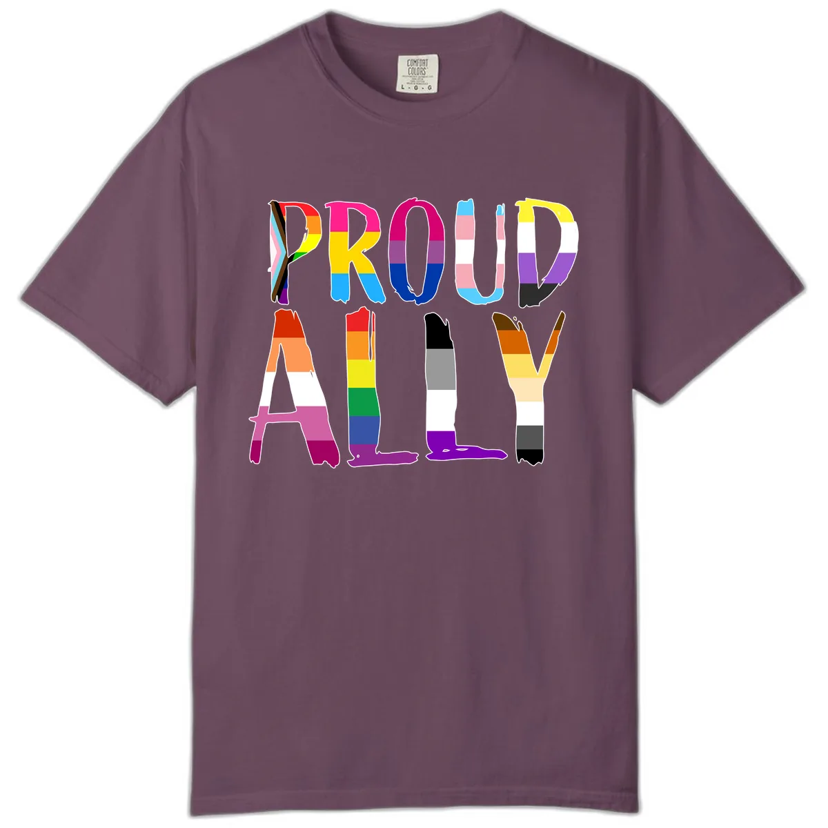 Proud Rainbow Letters Comfort Color in Berry