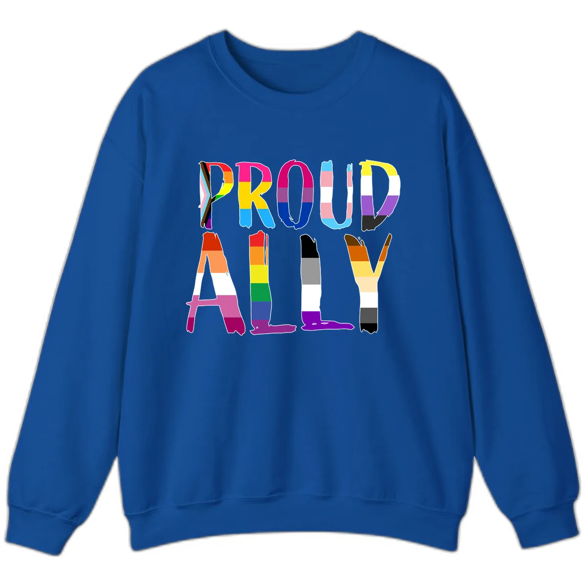Proud Rainbow Letters Sweatshirt in Royal
