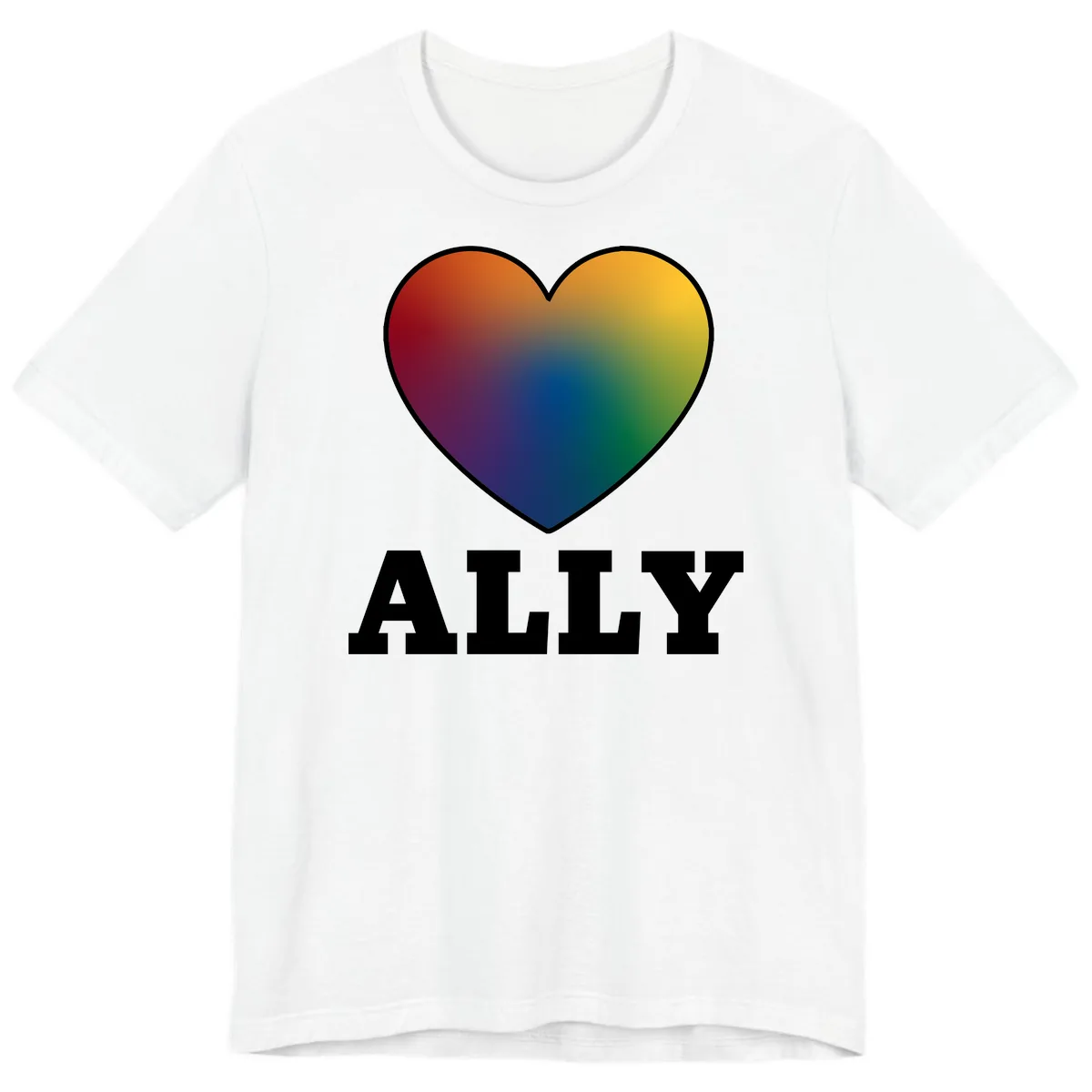 Ally Rainbow Heart Pride Design Premium T-Shirt in White