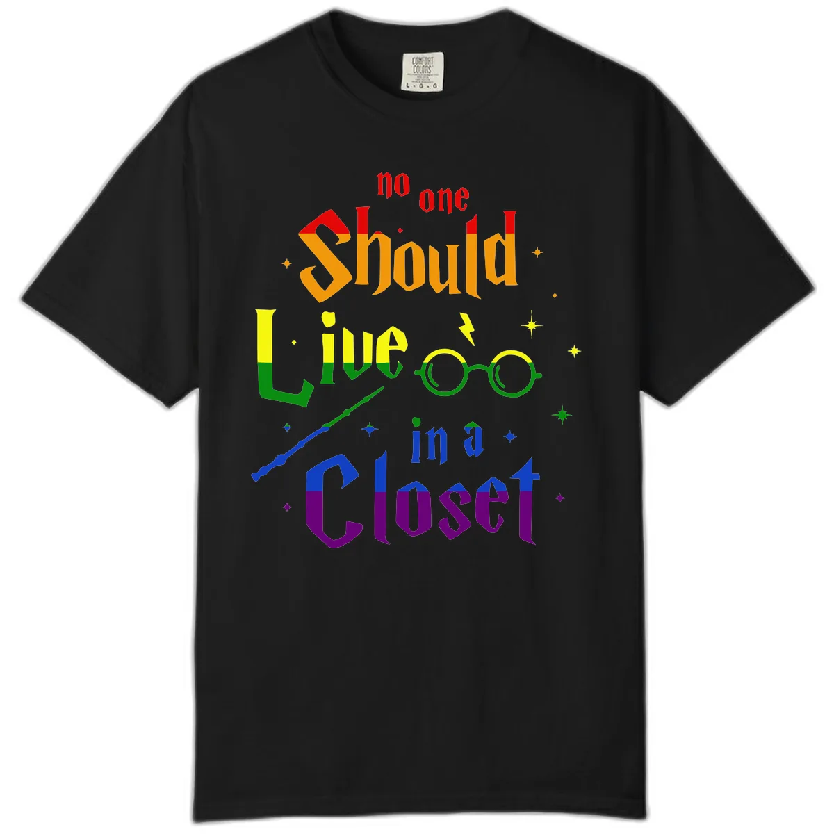 No One Should Live In A Closet Comfort Color in Black