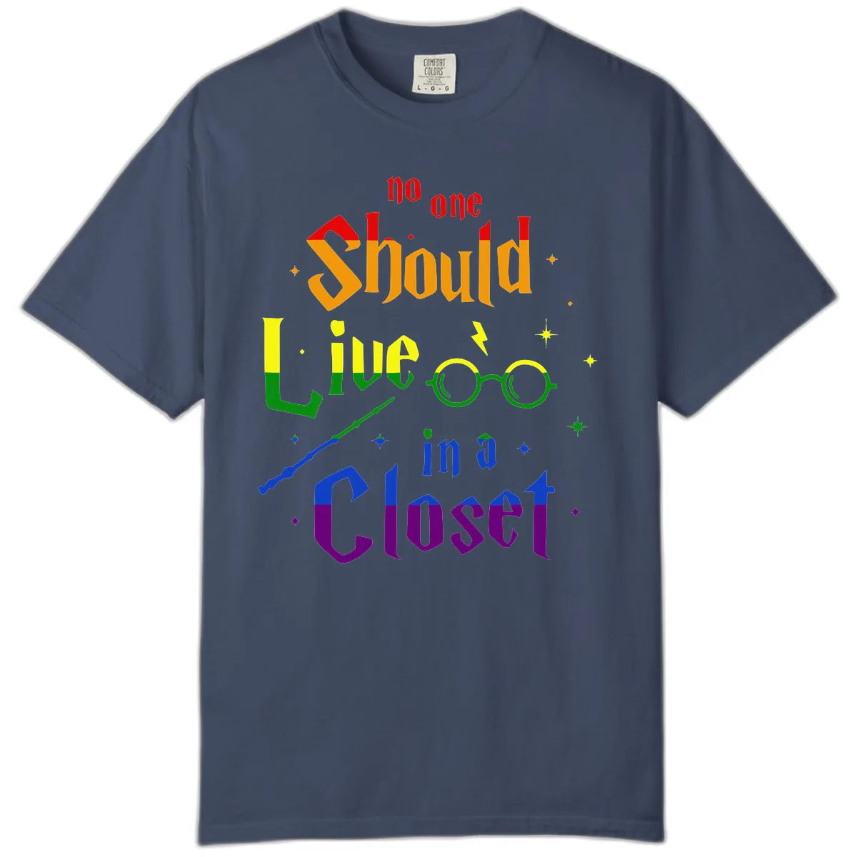 No One Should Live In A Closet Comfort Color in Midnight