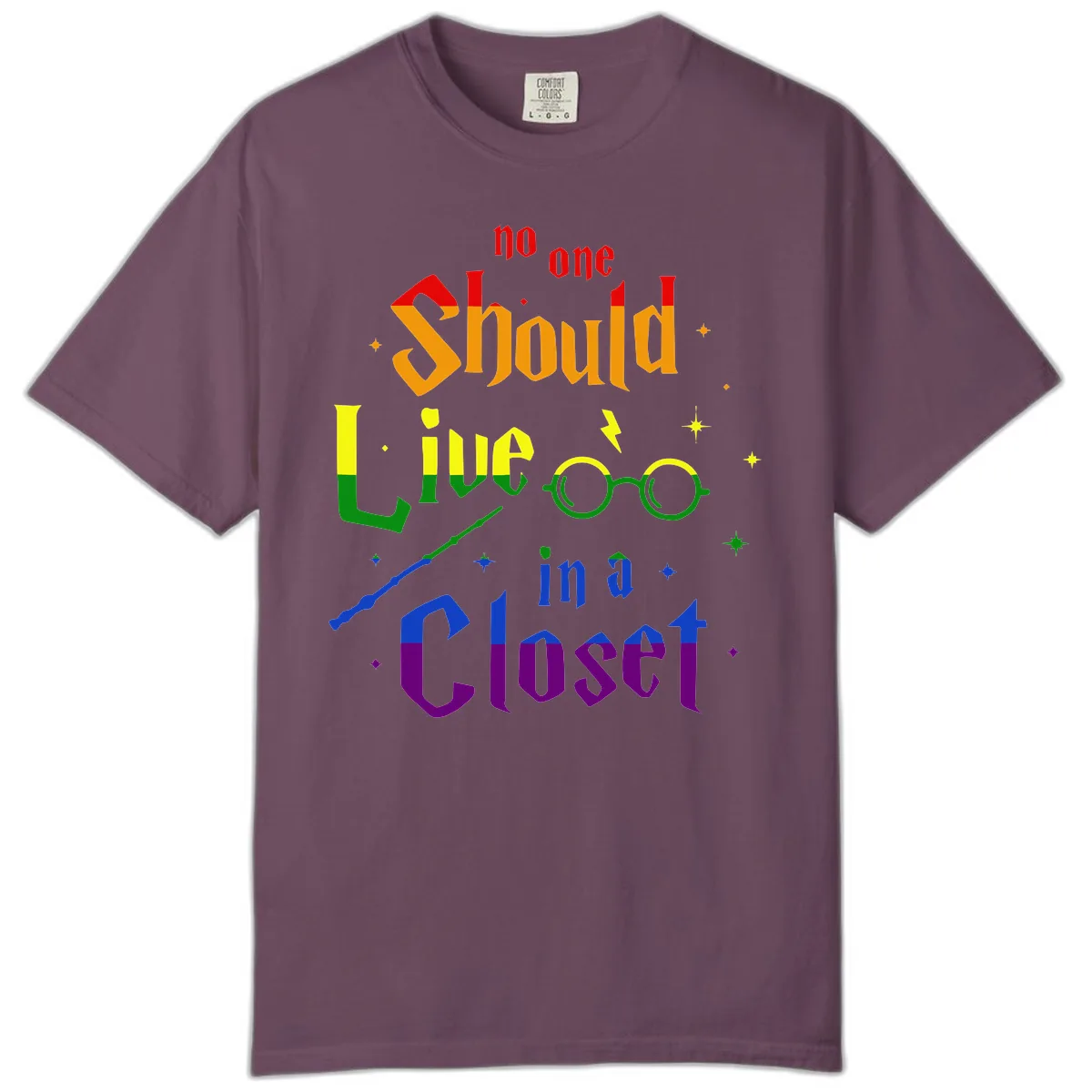 No One Should Live In A Closet Comfort Color in Berry