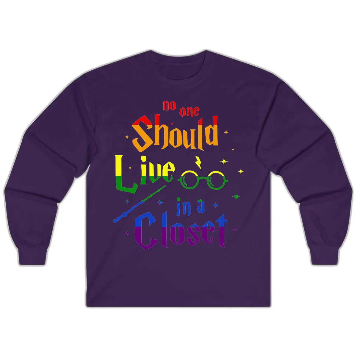 No One Should Live In A Closet Long Sleeve in Purple