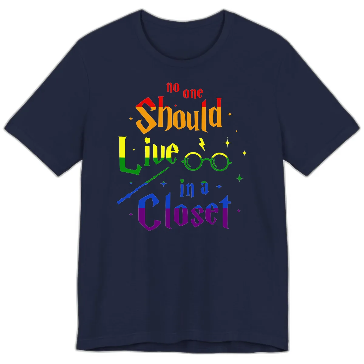 No One Should Live In A Closet Premium T-Shirt in Navy
