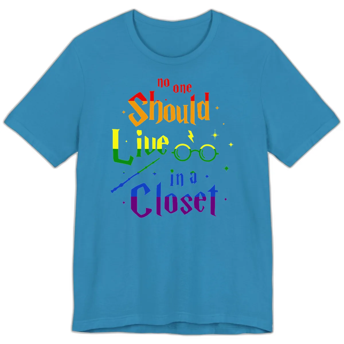 No One Should Live In A Closet Premium T-Shirt in Aqua