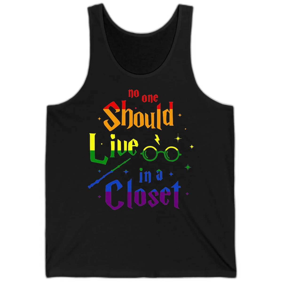 No One Should Live In A Closet Tank in Black