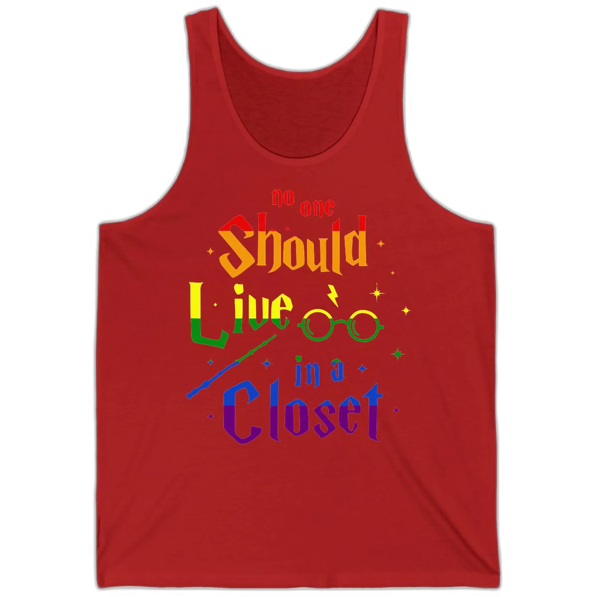 No One Should Live In A Closet Tank in Red