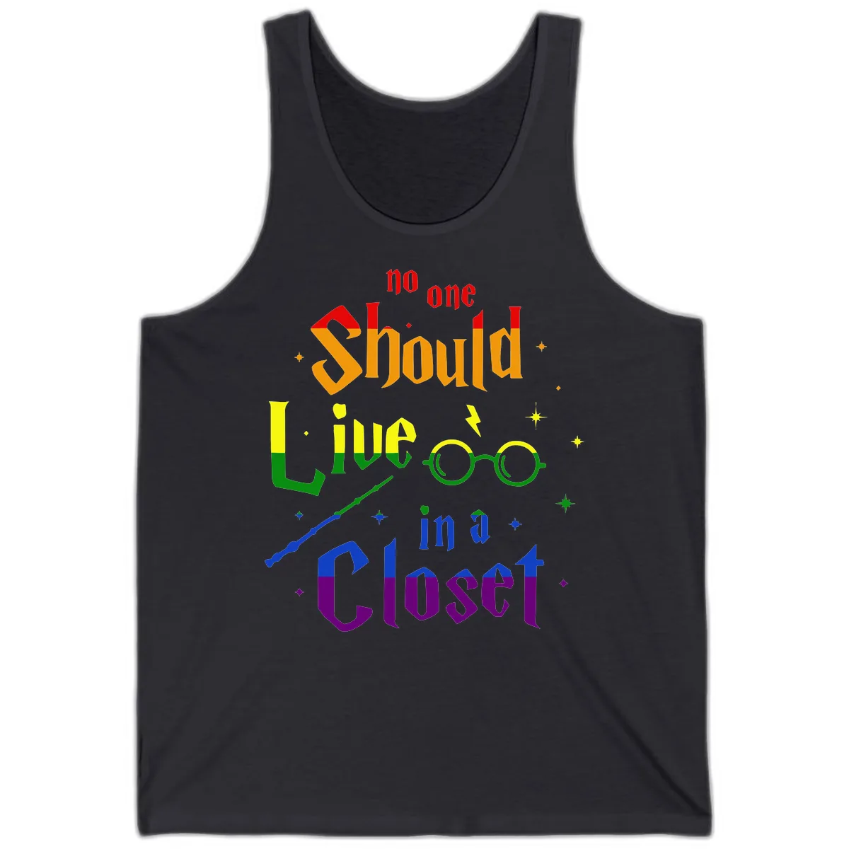 No One Should Live In A Closet Tank in Dark Grey