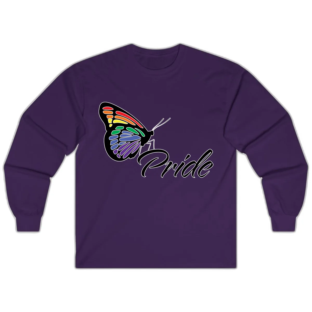 Pride Butterfly Rainbow Wings Long Sleeve in Purple