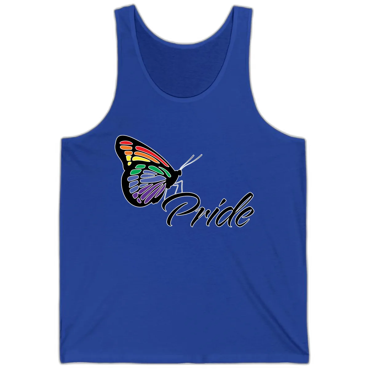 Pride Butterfly Rainbow Wings Tank in True Royal