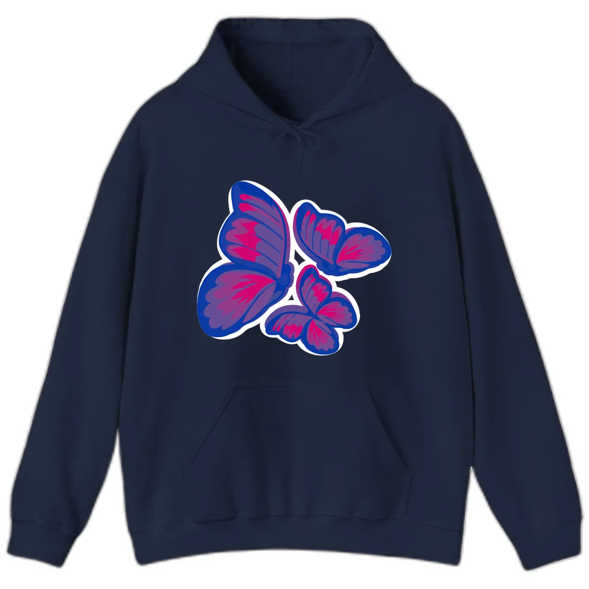 Butterfly Garden Pride Hoodie in Navy