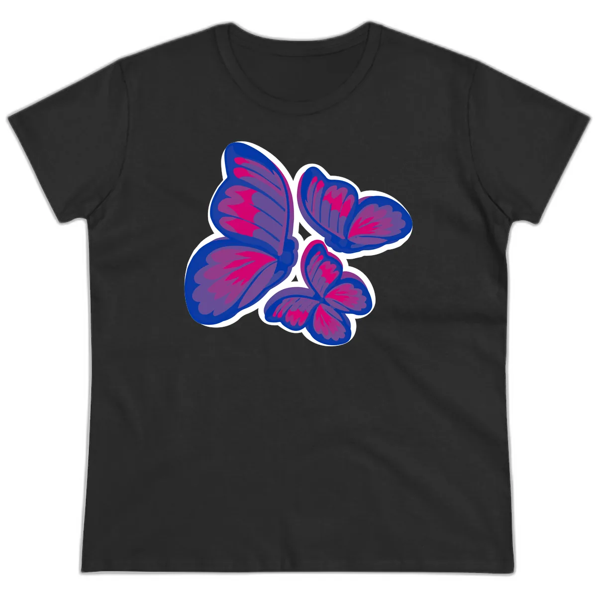 Butterfly Garden Pride Ladies Tee in Black