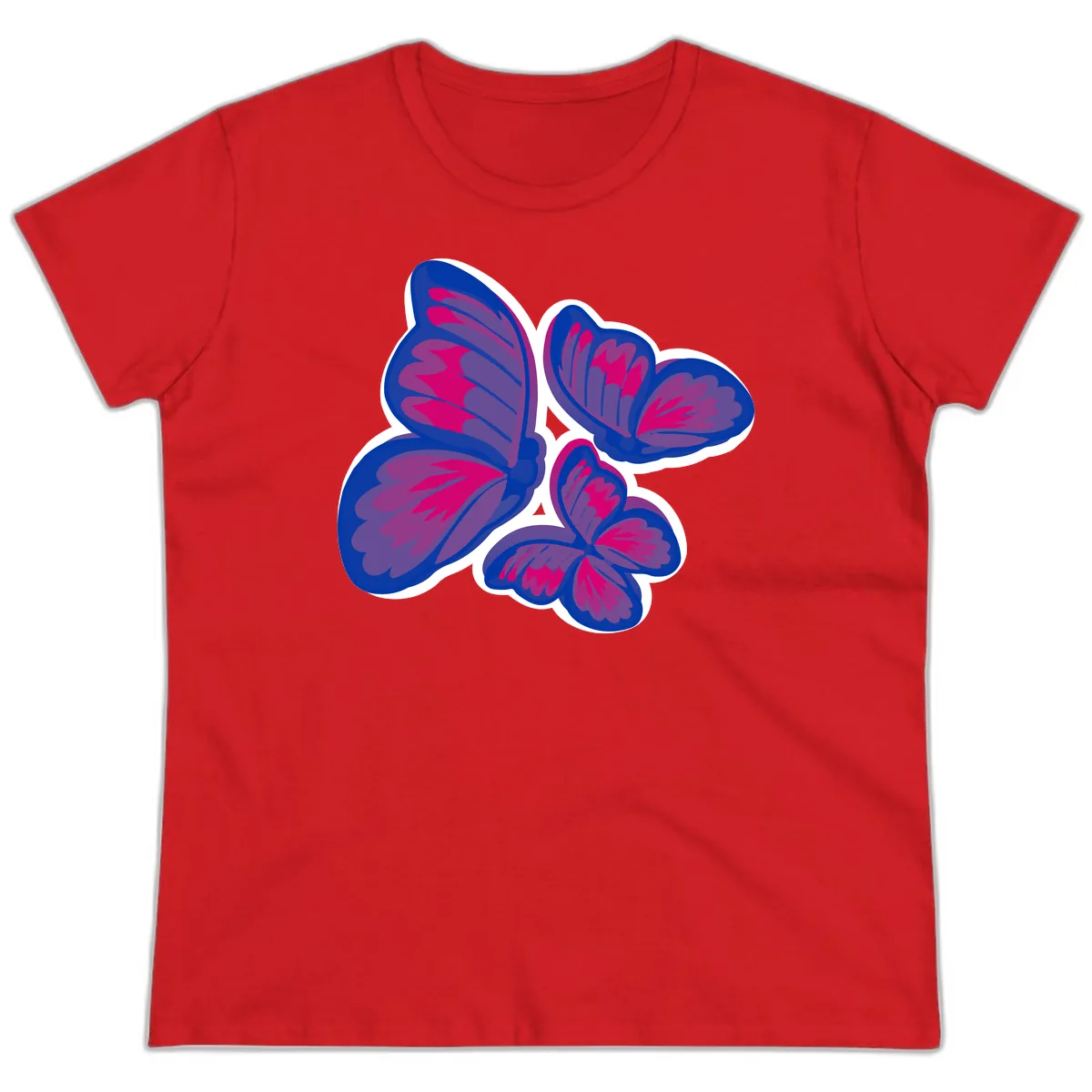 Butterfly Garden Pride Ladies Tee in Red