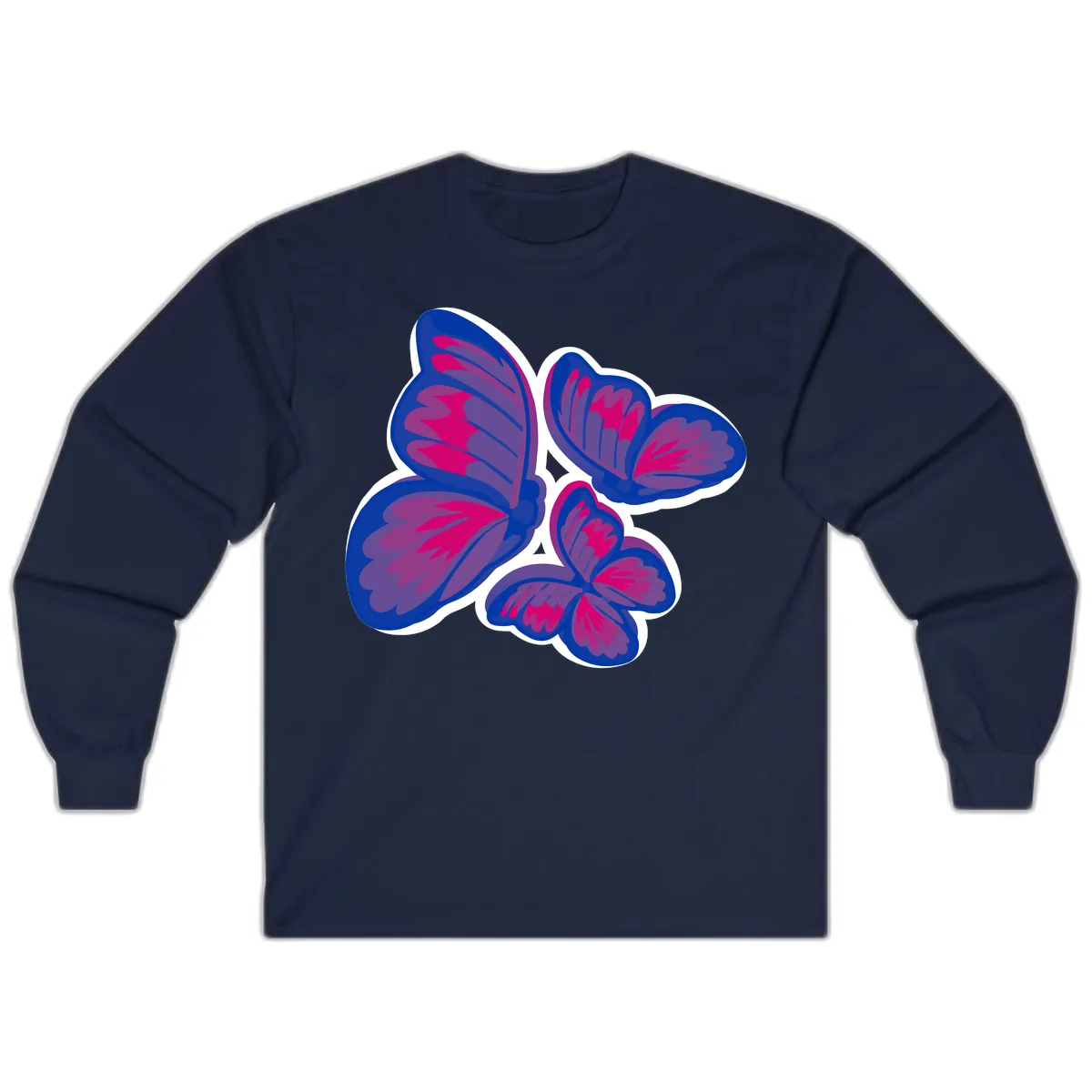 Butterfly Garden Pride Long Sleeve in Navy