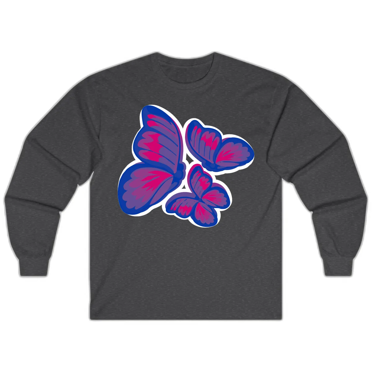 Butterfly Garden Pride Long Sleeve in Dark Heather