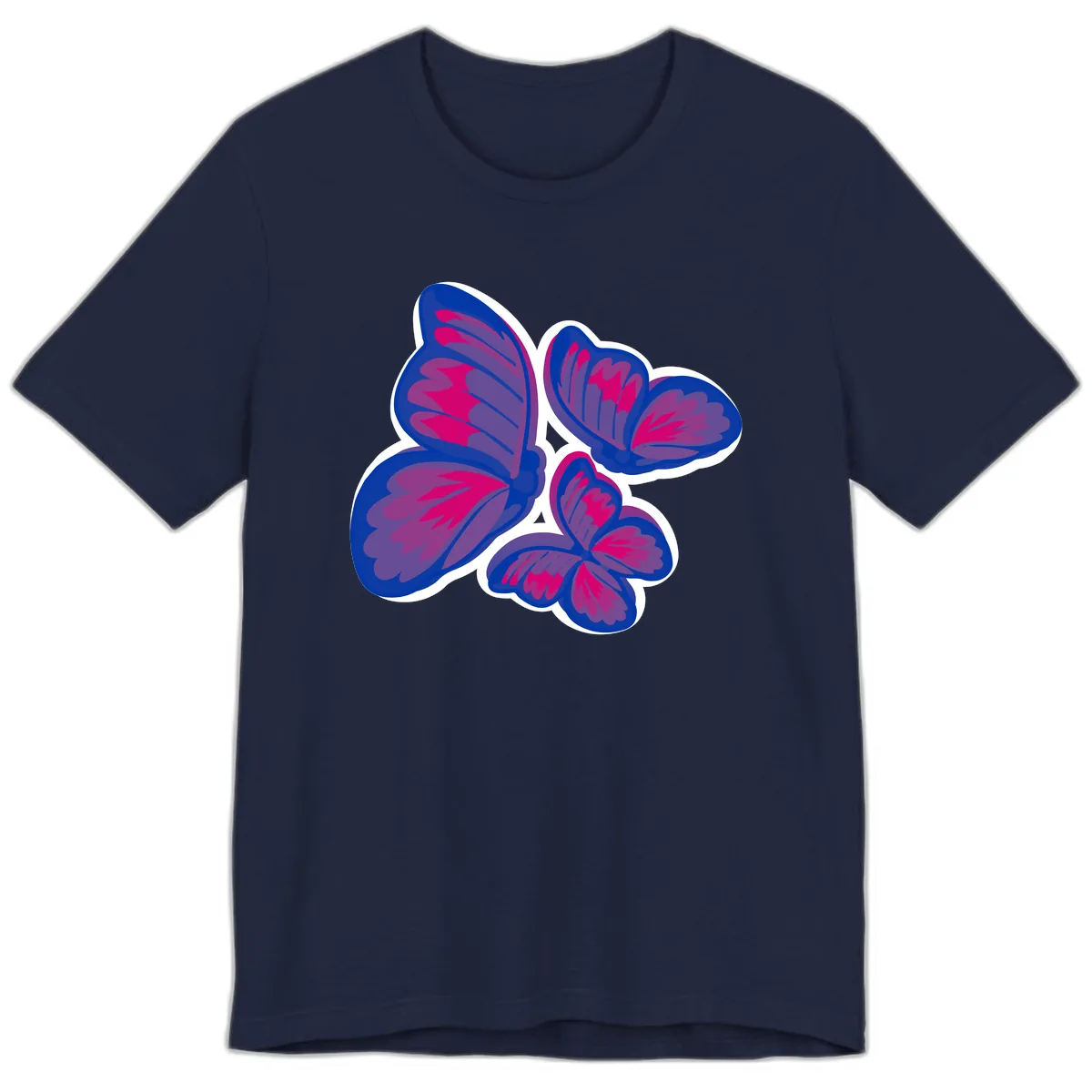 Butterfly Garden Pride Premium T-Shirt in Navy