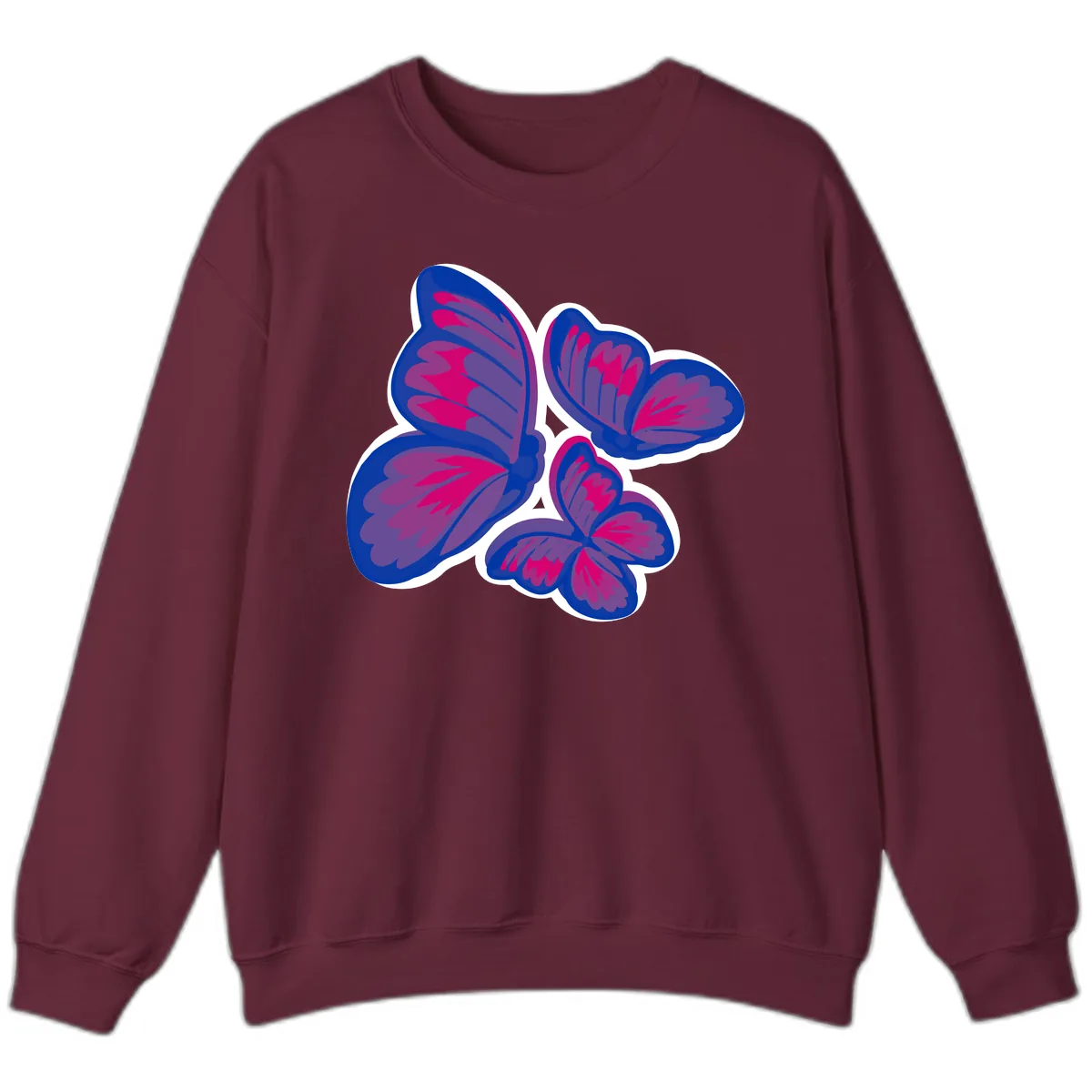 Butterfly Garden Pride Sweatshirt in Maroon