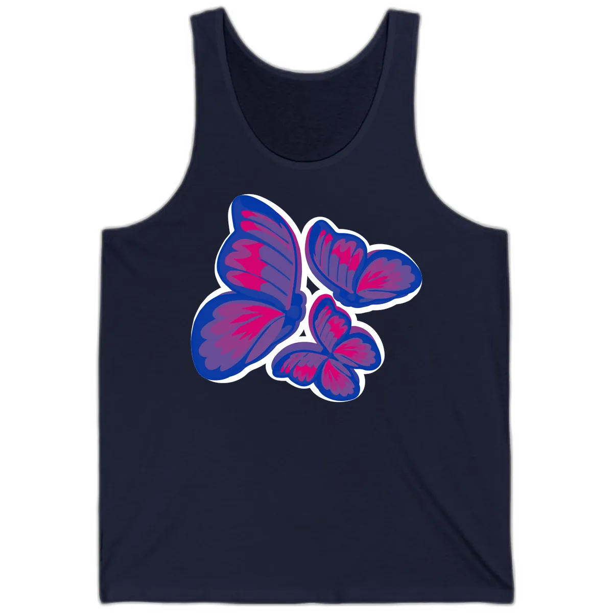 Butterfly Garden Pride Tank in Navy