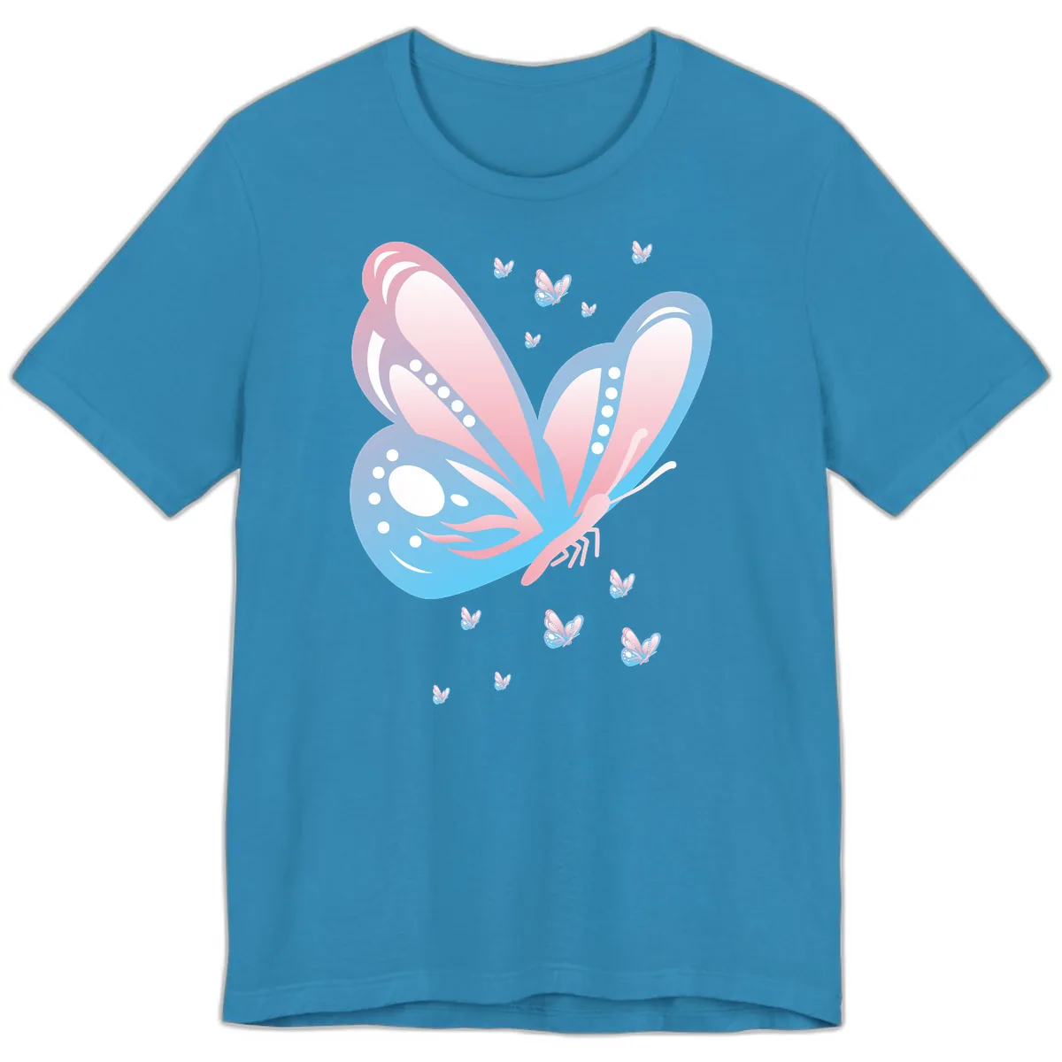 Butterfly Wings Pink Blue Premium T-Shirt in Aqua