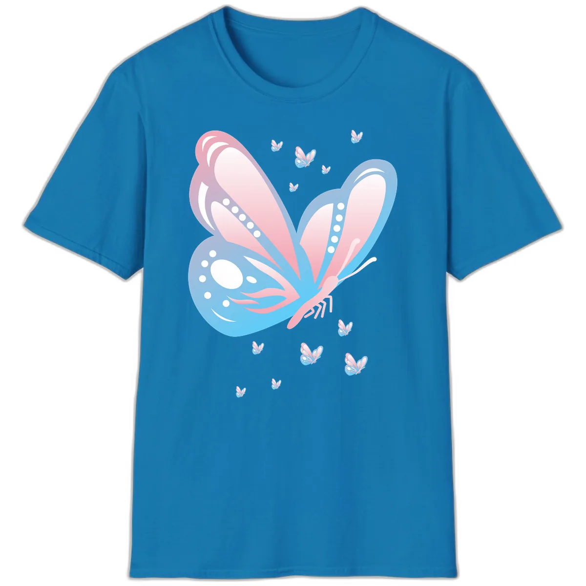 Butterfly Wings Pink Blue T-Shirt in Sapphire