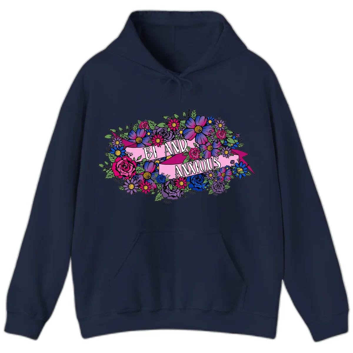 Bi And Anonymous Hoodie in Navy