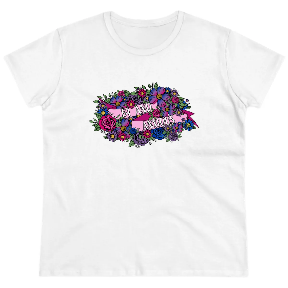 Bi And Anonymous Ladies Tee in White