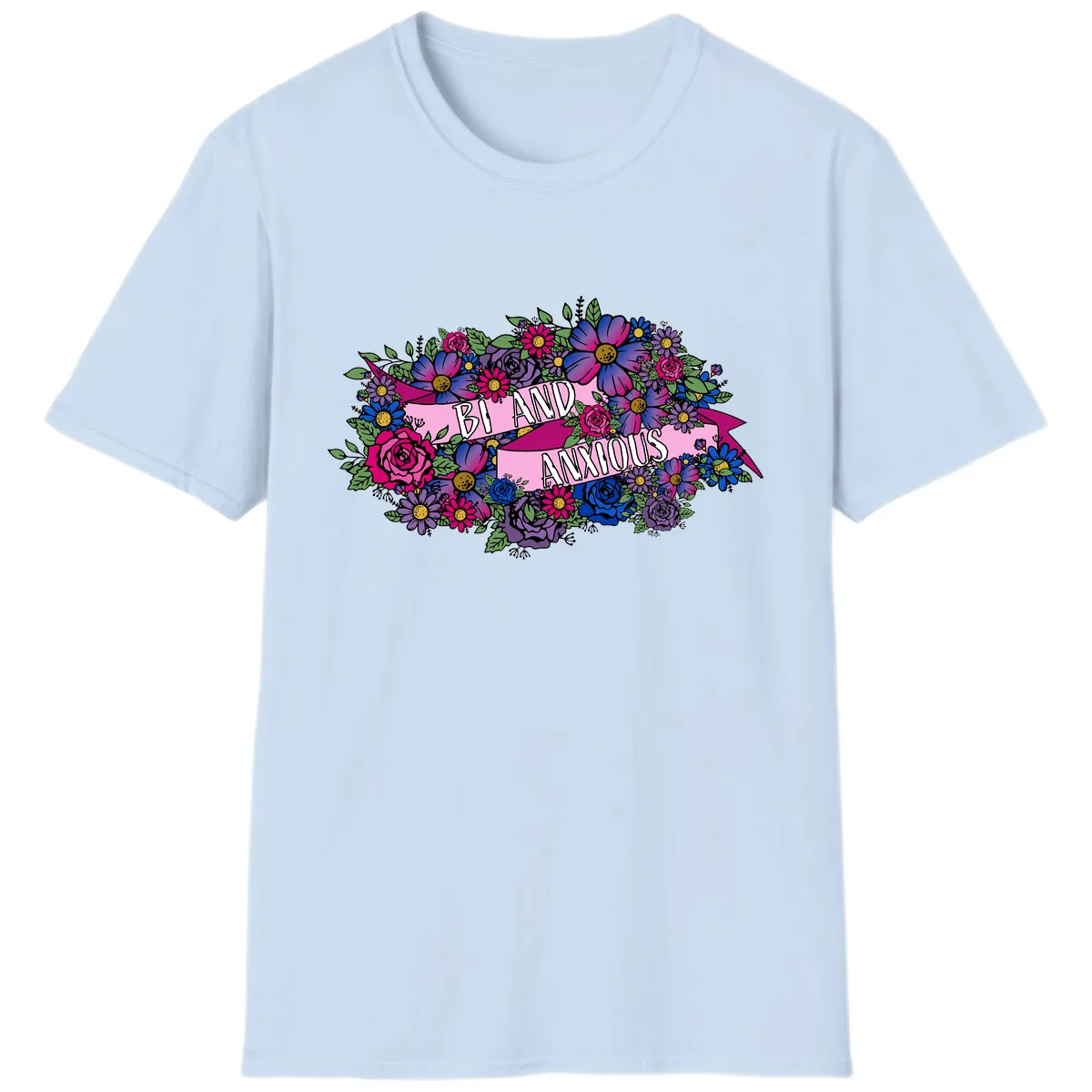 Bi And Anonymous T-Shirt in Light Blue
