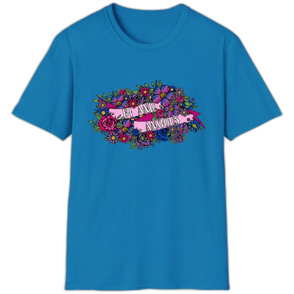 Bi And Anonymous T-Shirt in Sapphire