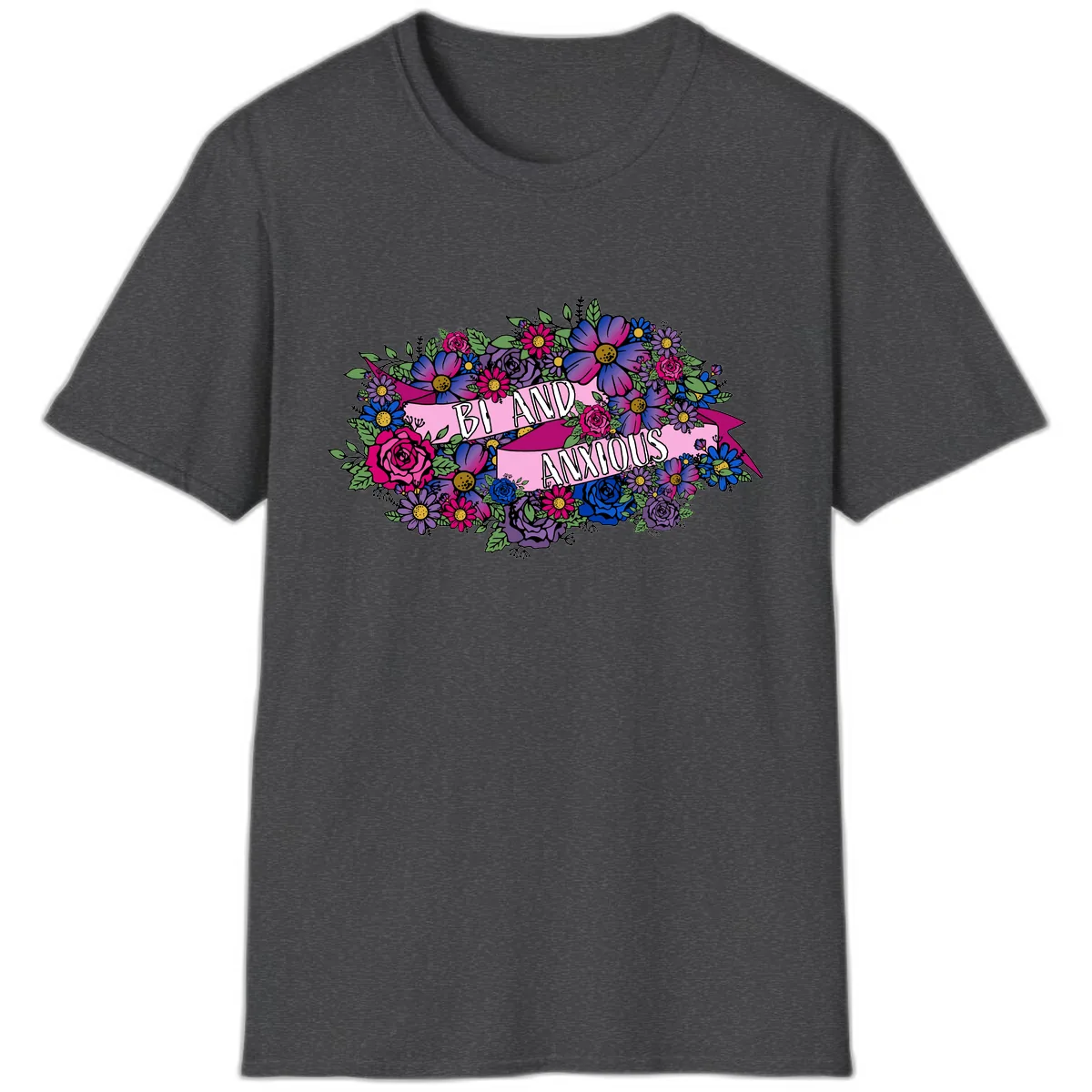 Bi And Anonymous T-Shirt in Dark Heather