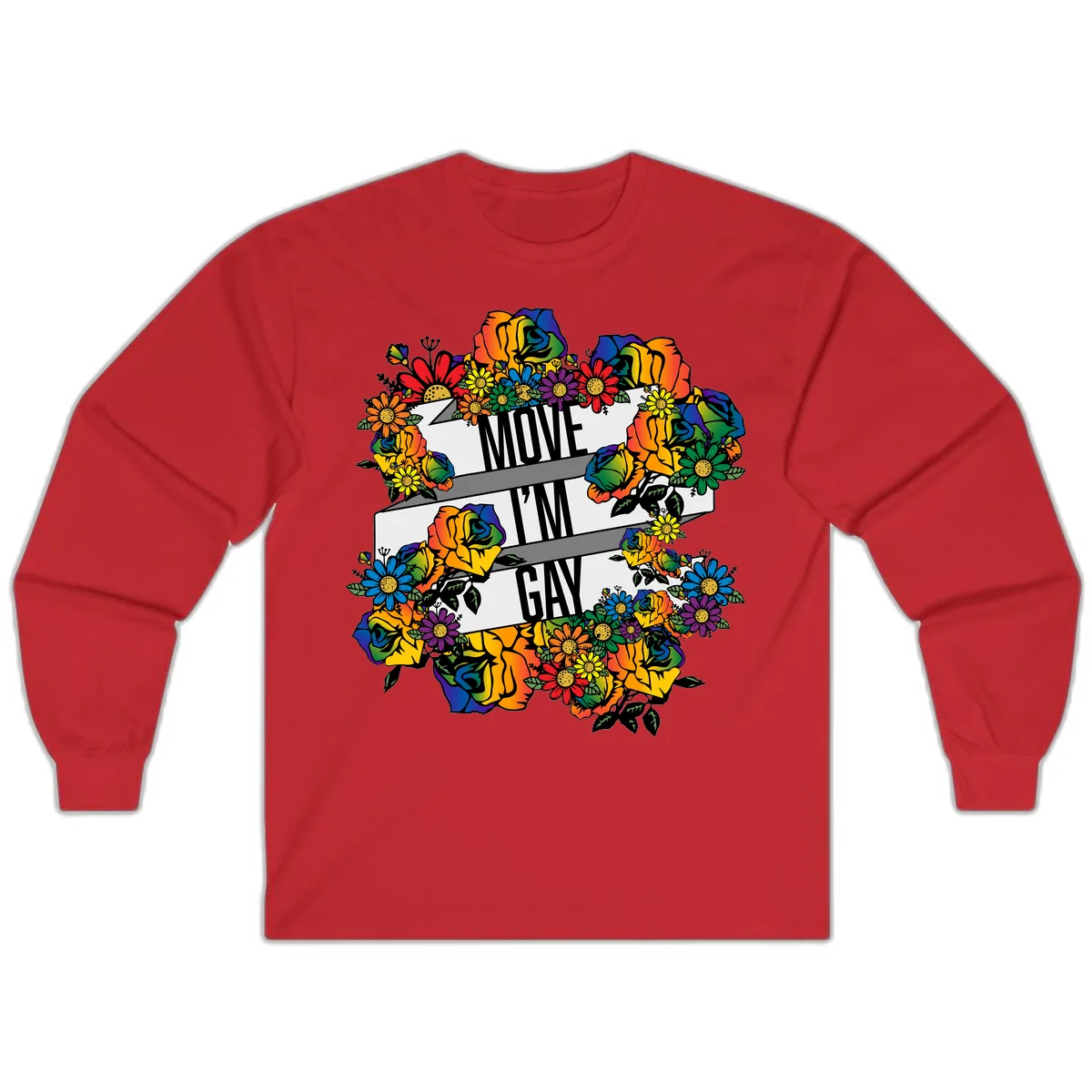 Move I'm Gay Floral Pride Long Sleeve in Red