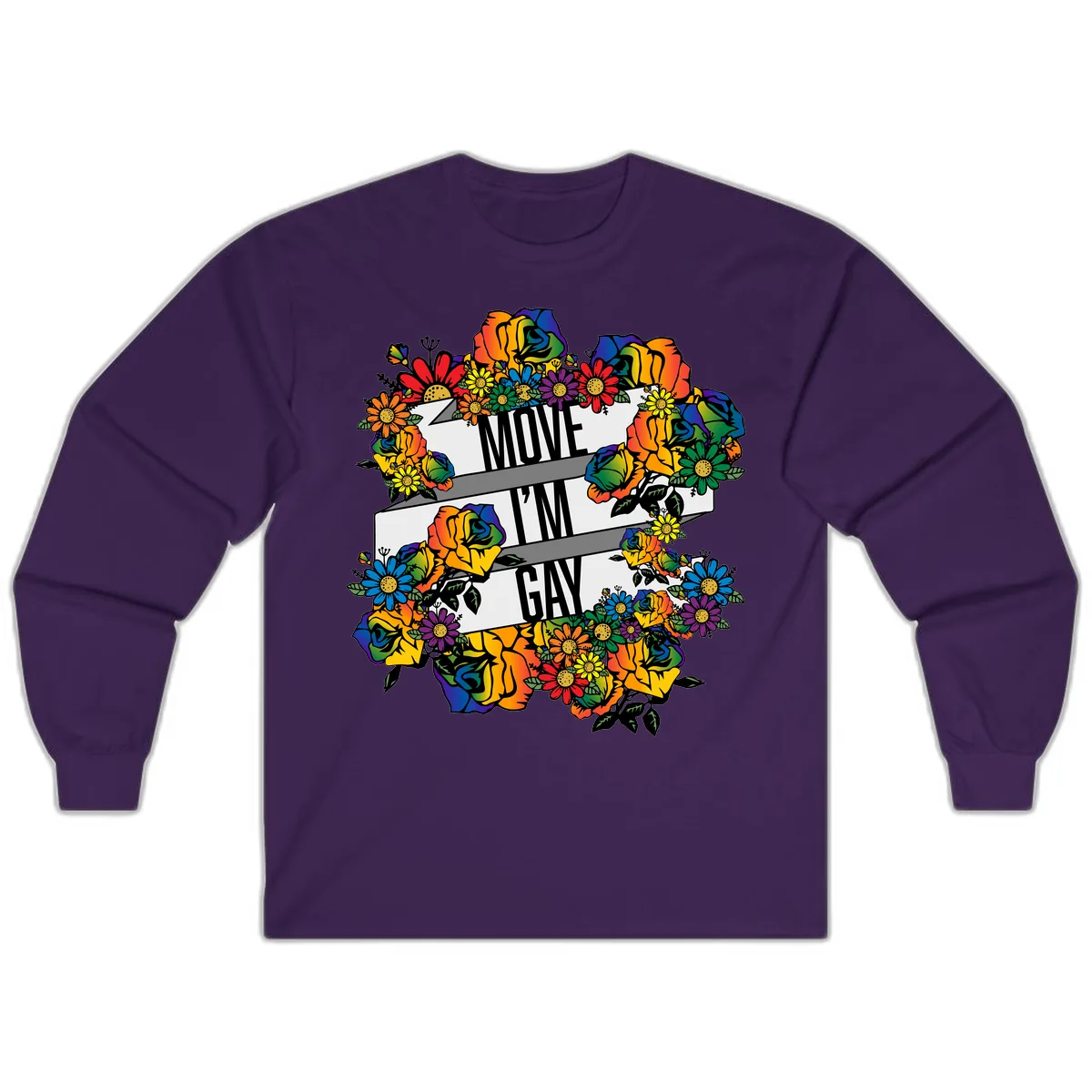 Move I'm Gay Floral Pride Long Sleeve in Purple