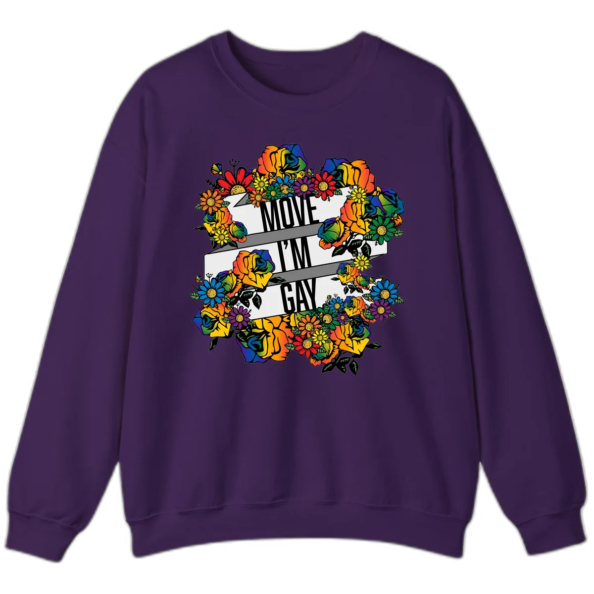 Move I'm Gay Floral Pride Sweatshirt in Purple