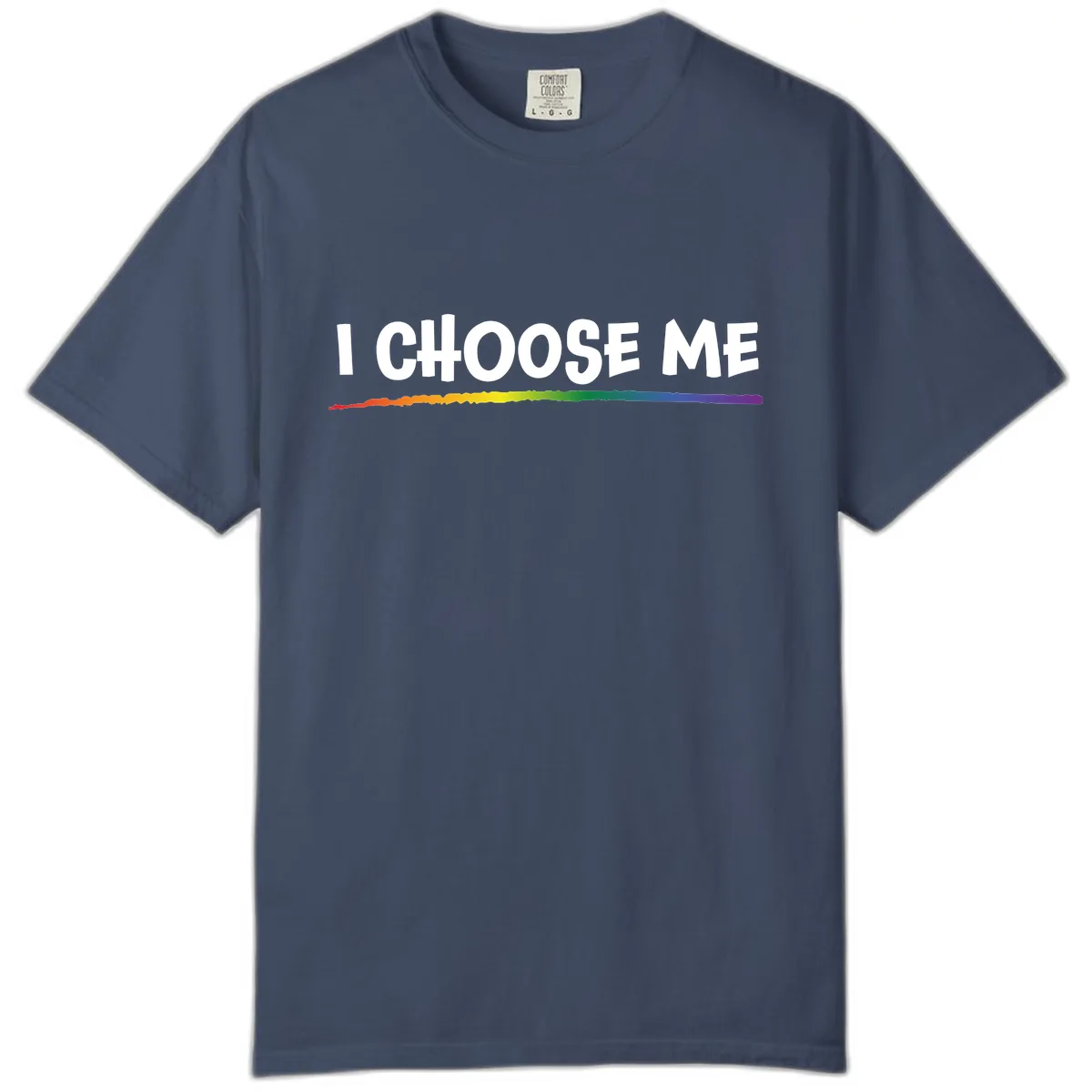 I Choose Me Pride Rainbow Comfort Color in Midnight